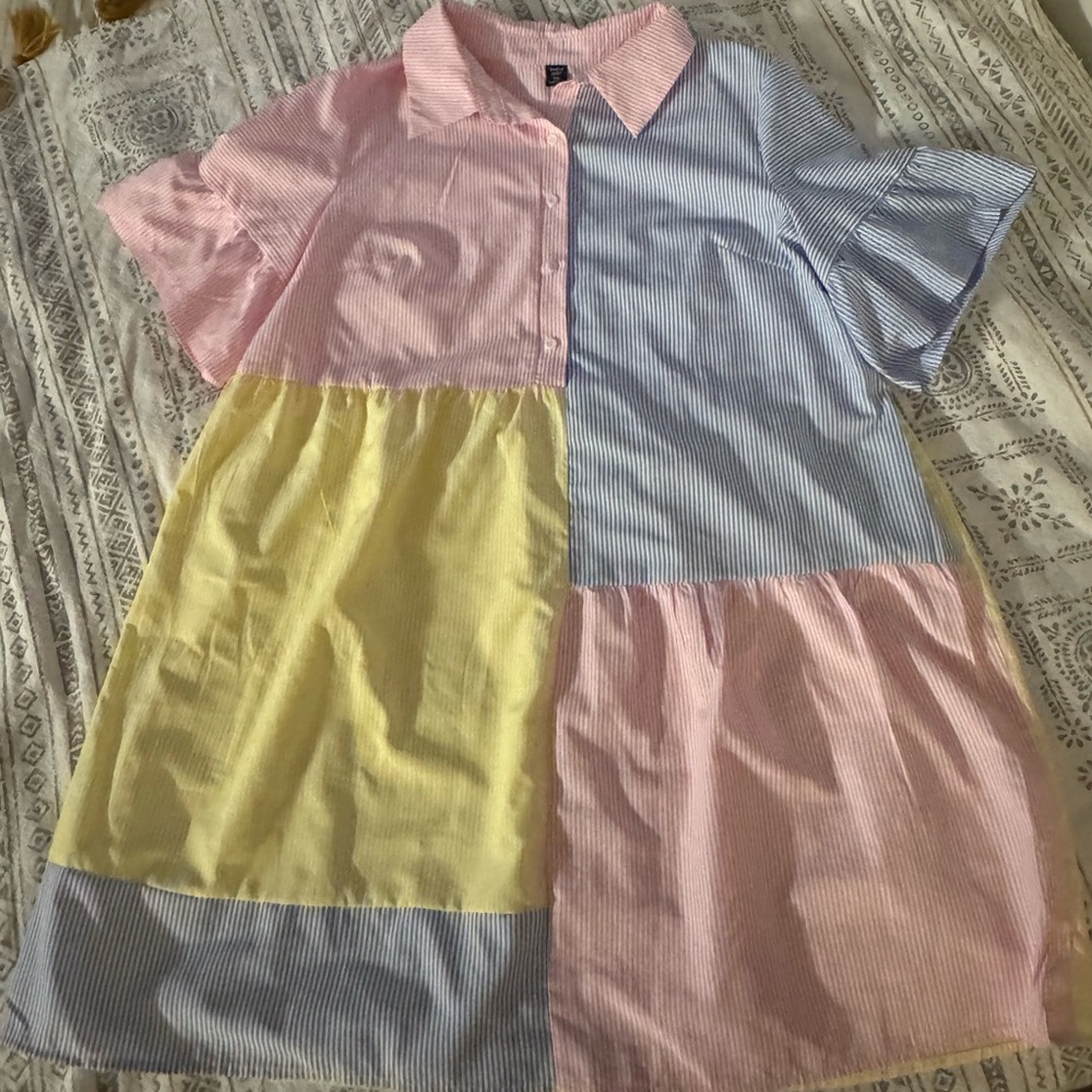 Shein Colorful Patchwork Kids Shirt